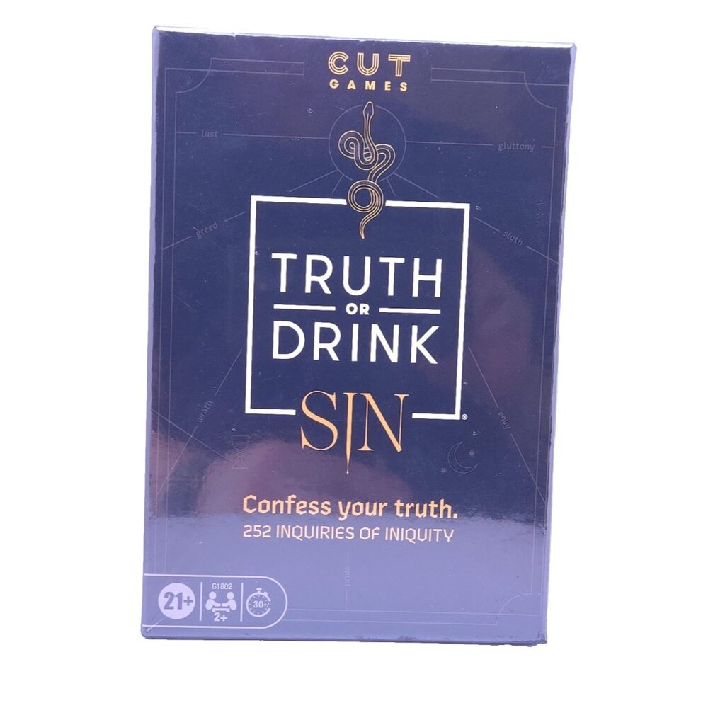 Truth or Drink Sin Edition Adult Party Game by Cut | Fun Drinking Challenge Game